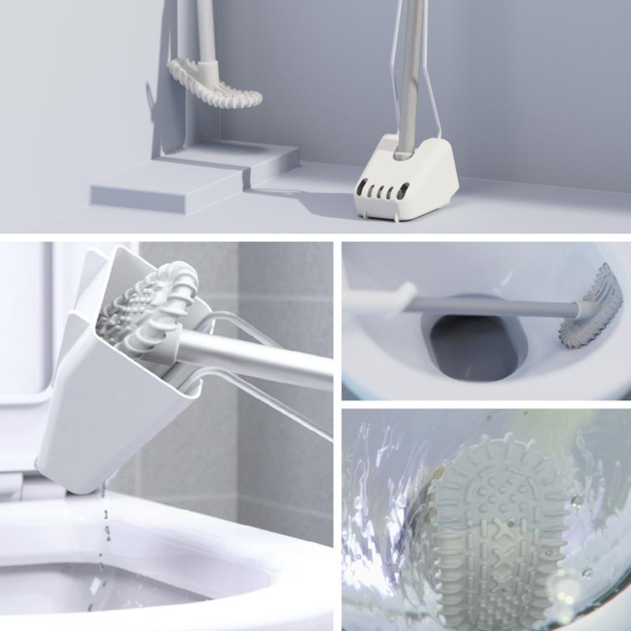 トイレブラシ シリコン トイレ掃除 トイレ用ブラシ 抗菌 清潔 衛生的 機能的 HUROYAMA タイディブラシ |  | 05