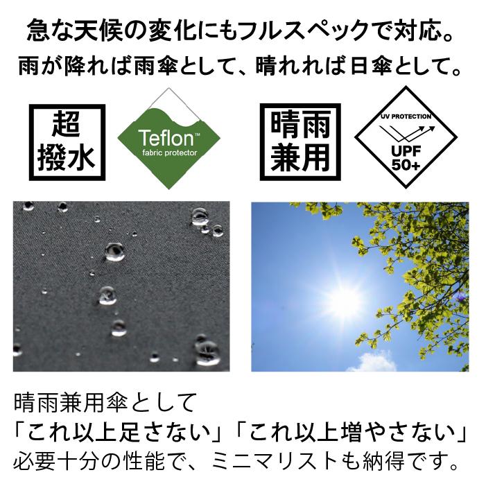 折りたたみ傘 Minimo#1 ミニモ 折りたたみ傘 超小型 自動開閉 コンパクト 軽量 UVカット 晴雨兼用 ミニマリスト 超撥水 テフロン | Minimo | 07