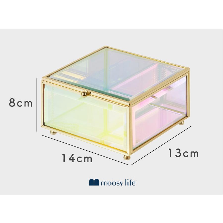 Moosy Life オーロラガラス ゴールド ミラー ジュエリーボックス スクエア 13×14×8cm Aurora AB61 |  | 14