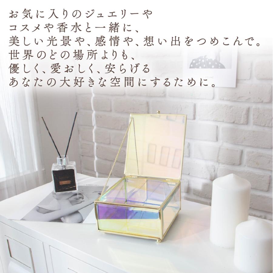 Moosy Life オーロラガラス ゴールド ミラー ジュエリーボックス スクエア 13×14×8cm Aurora AB61 |  | 02