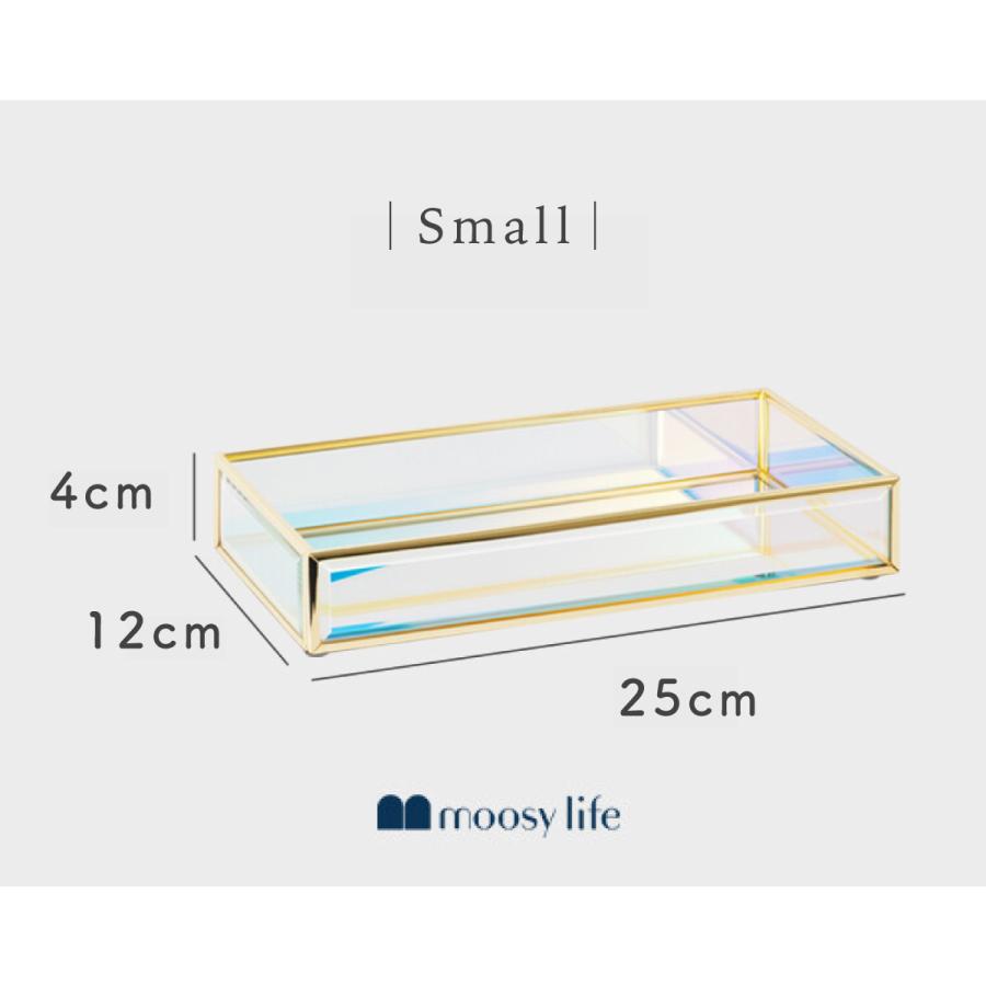 Moosy Life オーロラガラス ゴールド ミラー ジュエリートレイ Sサイズ 25cm x 12cm Aurora AB62 |  | 14