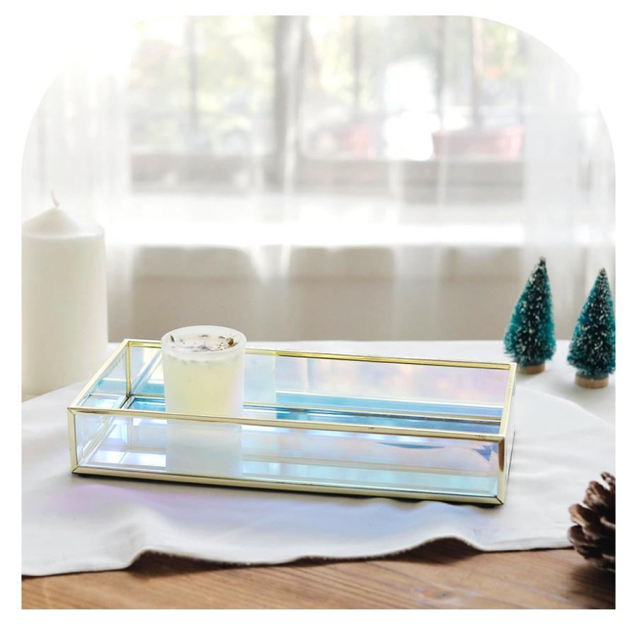 Moosy Life オーロラガラス ゴールド ミラー ジュエリートレイ Sサイズ 25cm x 12cm Aurora AB62 |  | 09