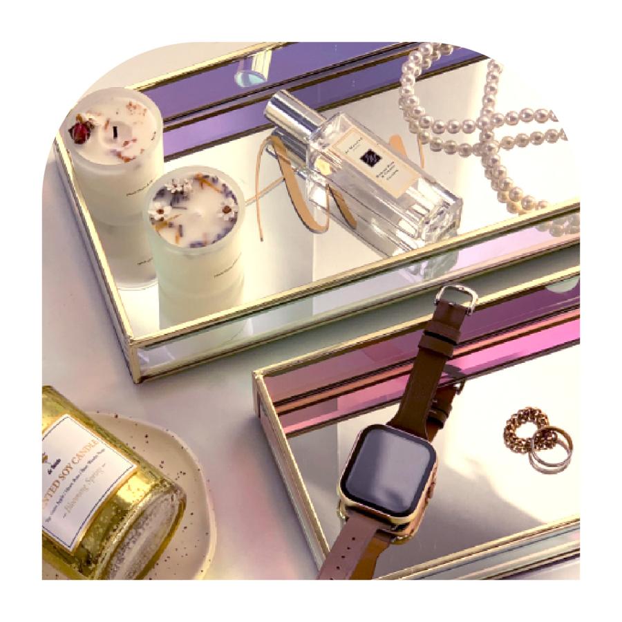 Moosy Life オーロラガラス ゴールド ミラー ジュエリートレイ 9×25×4cm Aurora AB63 |  | 06