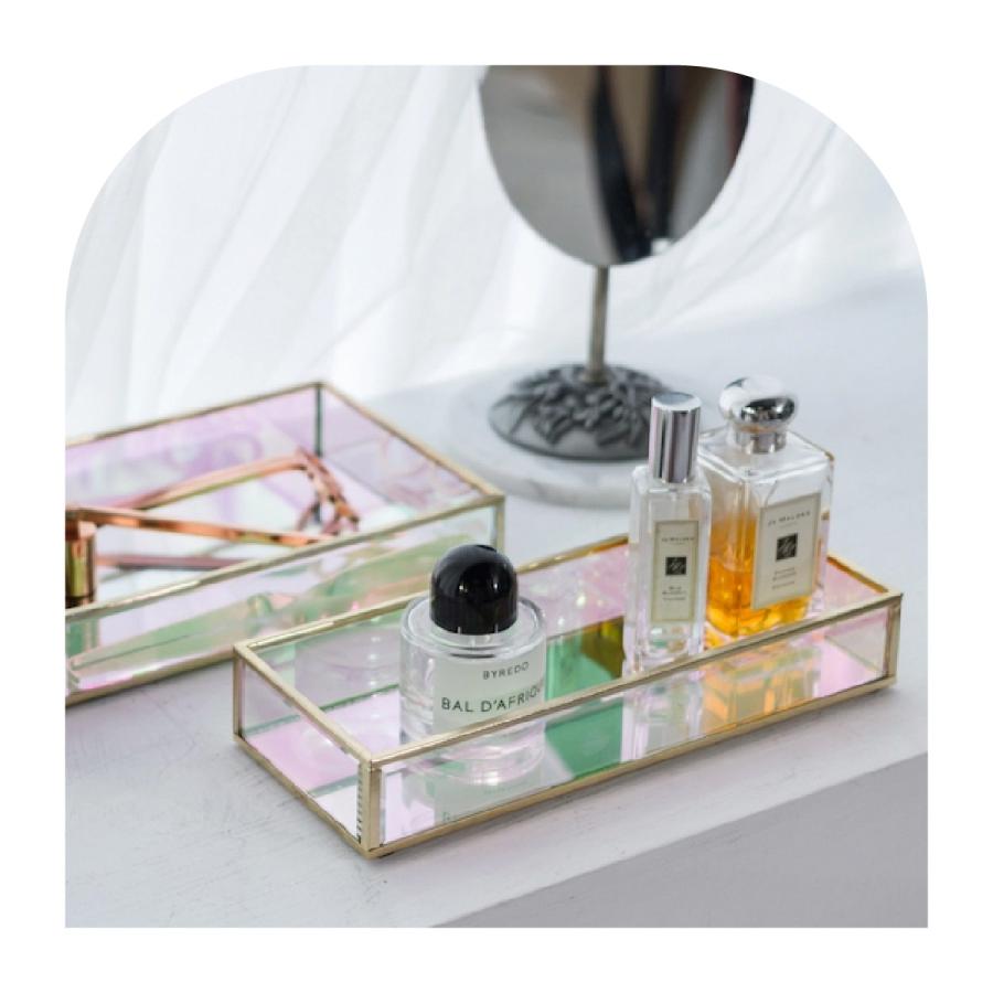 Moosy Life オーロラガラス ゴールド ミラー ジュエリートレイ 9×25×4cm Aurora AB63 |  | 08