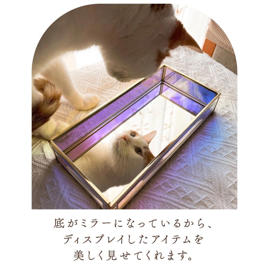 Moosy Life オーロラガラス ゴールド ミラー ジュエリートレイ 30cm x 15cm Aurora AB64 |  | 07