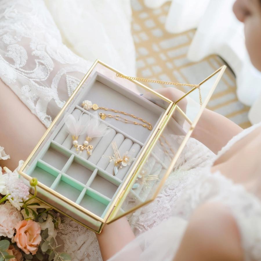 Moosy Life オーロラガラス ゴールド ミラー ジュエリーボックス フラット16×25×7cm Aurora AB65 |  | 16