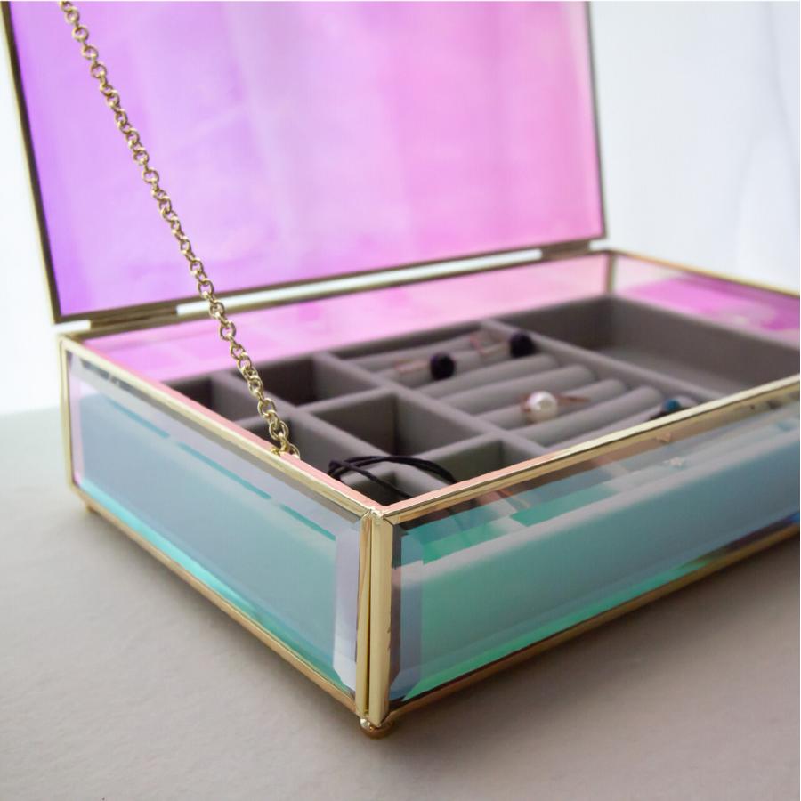 Moosy Life オーロラガラス ゴールド ミラー ジュエリーボックス フラット16×25×7cm Aurora AB65 |  | 03