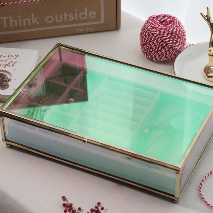 Moosy Life オーロラガラス ゴールド ミラー ジュエリーボックス フラット16×25×7cm Aurora AB65 |  | 04