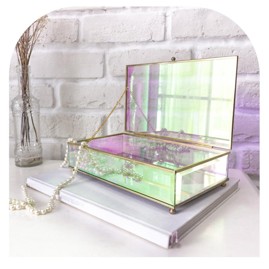 Moosy Life オーロラガラス ゴールド ミラー ジュエリーボックス フラット16×25×7cm Aurora AB65 |  | 09