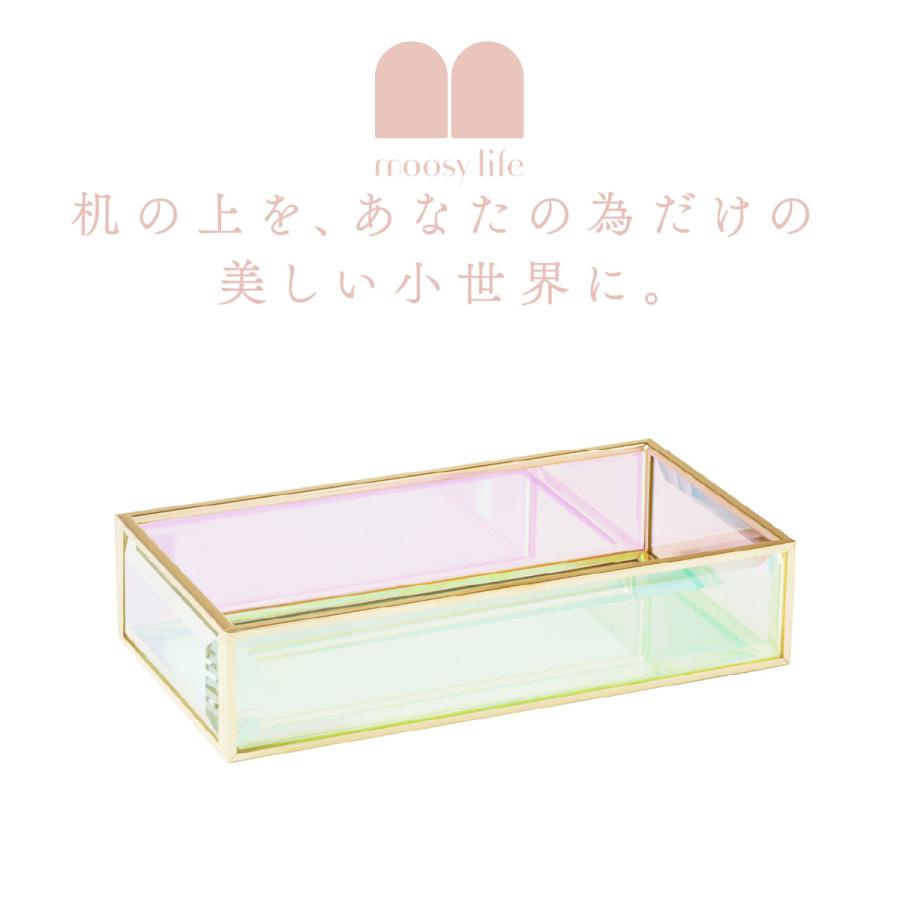 Moosy Life オーロラガラス ゴールド ミラー ジュエリートレイ 9.5×18×4cm Aurora AB67 |  | 01