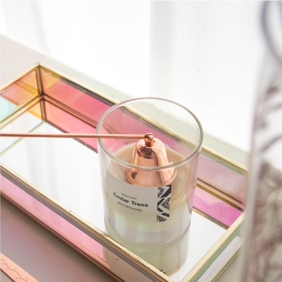 Moosy Life オーロラガラス ゴールド ミラー ジュエリートレイ 9.5×18×4cm Aurora AB67 |  | 02