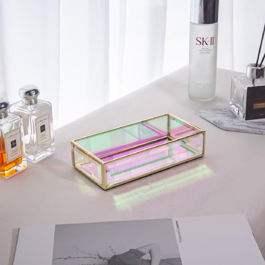 Moosy Life オーロラガラス ゴールド ミラー ジュエリートレイ 9.5×18×4cm Aurora AB67 |  | 04