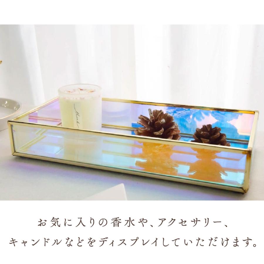 Moosy Life オーロラガラス ゴールド ミラー ジュエリートレイ 9.5×18×4cm Aurora AB67 |  | 05