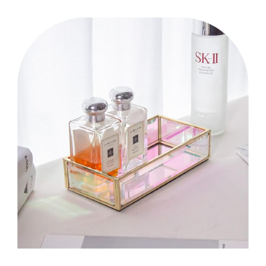 Moosy Life オーロラガラス ゴールド ミラー ジュエリートレイ 9.5×18×4cm Aurora AB67 |  | 08