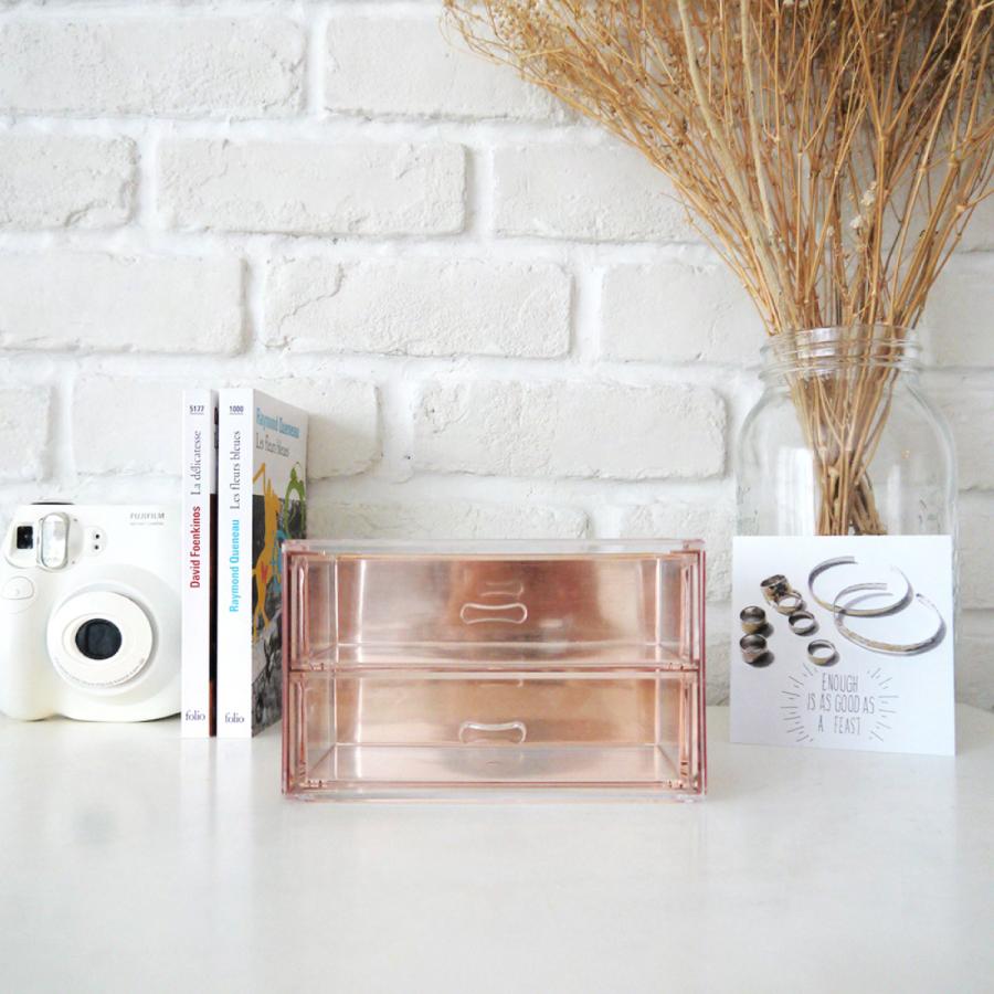 Moosy Life ローズゴールド 小物入れ 2段 引き出し アクリル MoonLight ML10 |  | 03