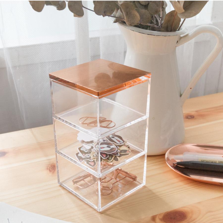 Moosy Life ローズゴールド 卓上小物入れ 3段 アクリル MoonLight ML21 |  | 05