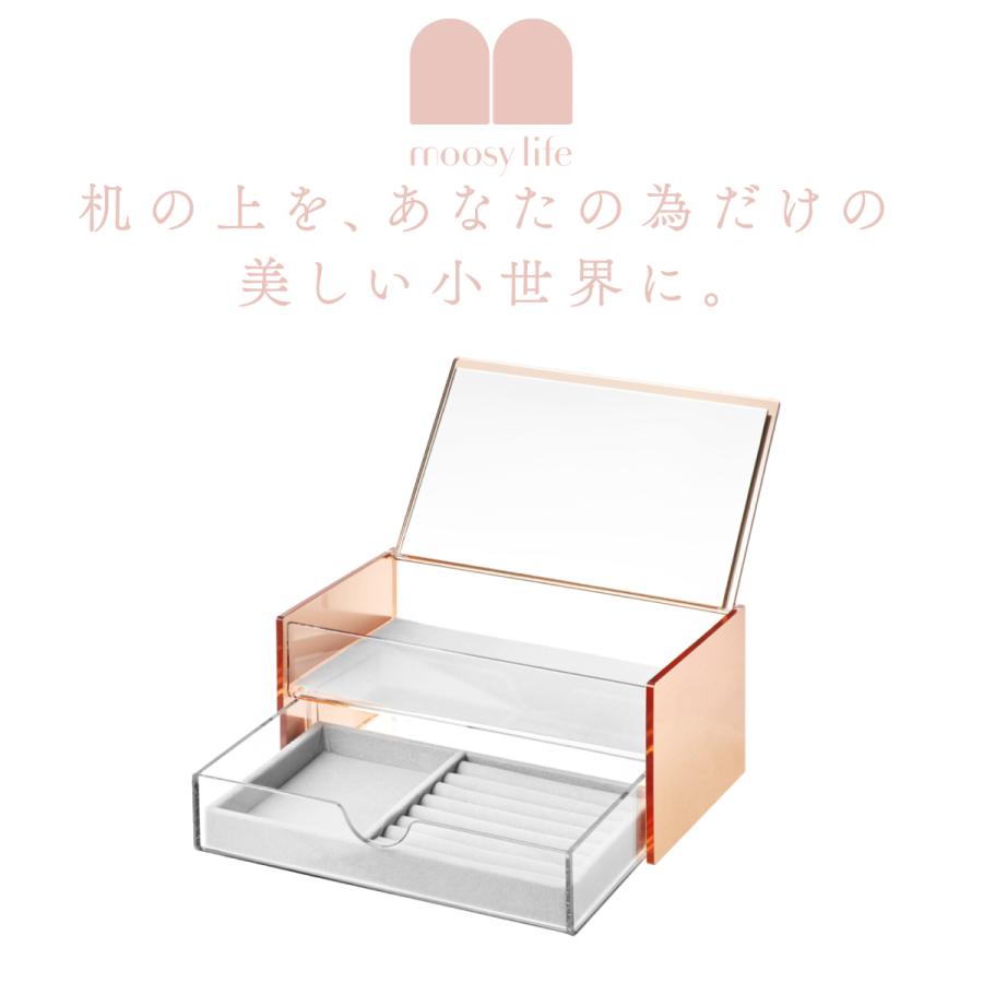 Moosy Life ローズゴールド ミラー付ジュエリーボックス アクリル 2段 MoonLight ML35 |  | 01