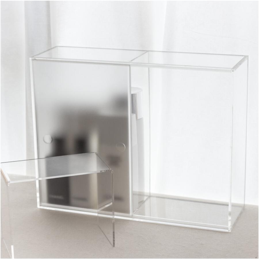 Moosy Life すりガラス スライドドア式 デスクトップ コスメケース アクリル Mist MS01 |  | 03