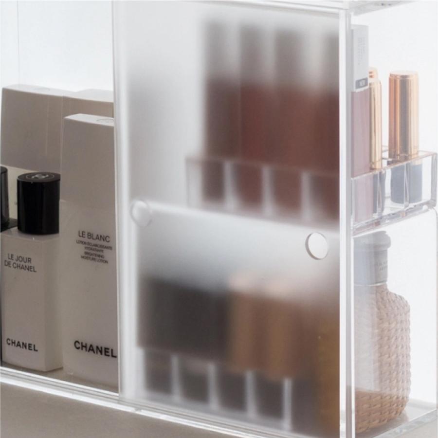 Moosy Life すりガラス スライドドア式 デスクトップ コスメケース アクリル Mist MS01 |  | 04