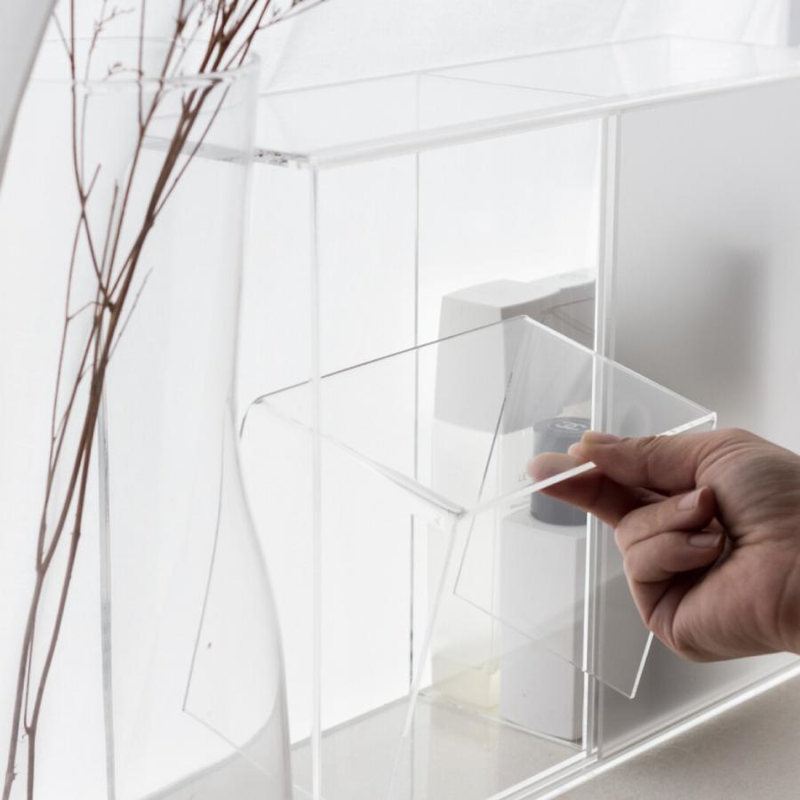 Moosy Life すりガラス スライドドア式 デスクトップ コスメケース アクリル Mist MS01 |  | 05