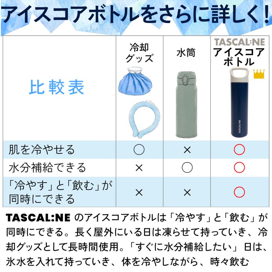 冷たさのカプセル 【 アイスコアボトル 】 TASCAL:NE 本当に 飲める 氷のう 氷嚢 水筒型 水筒 ボトル 魔法瓶 携帯 持ち運び 長持ち 長時間 保冷 保温 子ども |  | 13