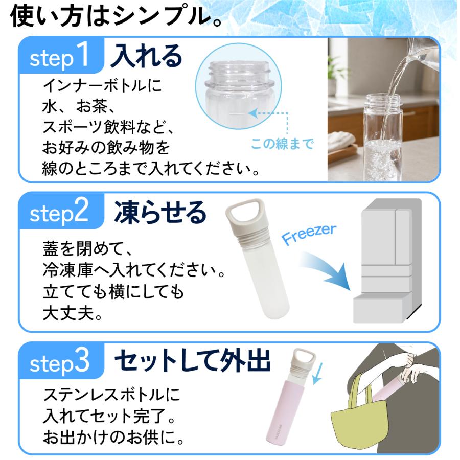 冷たさのカプセル 【 アイスコアボトル 】 TASCAL:NE 本当に 飲める 氷のう 氷嚢 水筒型 水筒 ボトル 魔法瓶 携帯 持ち運び 長持ち 長時間 保冷 保温 子ども |  | 12