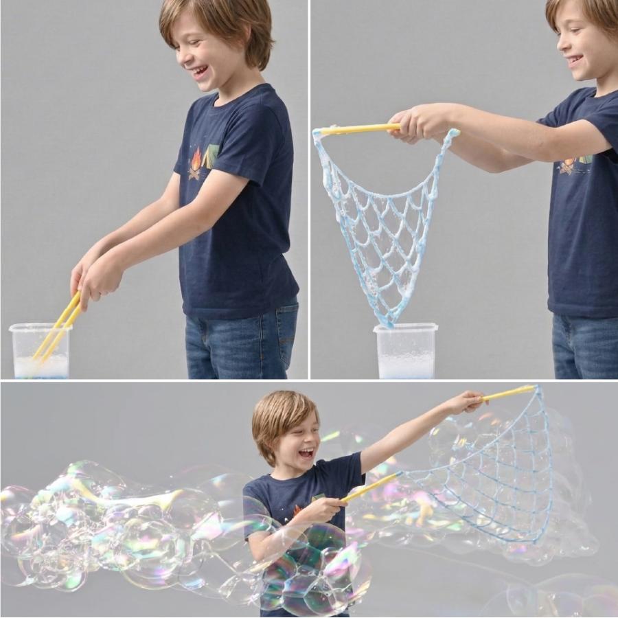 シャボン玉 の雲ができる 【 Uncle Bubble 巨大雲バブル メッシュワンド & 濃縮 シャボン玉液 50mlx2 】 しゃぼん玉 しゃぼん玉液 道具 セット 子ども UB156 | Uncle Bubble | 18