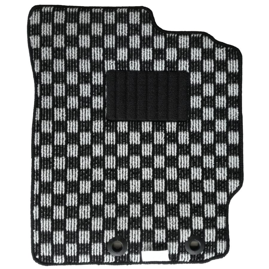 トヨタ ヴィッツ VITZ 130系 NSP135 ガソリン車 4WD用 チェック柄 ブラック×ホワイト カーマット フロアマット 社外マット 純正同等 日本製 2010年12月〜 |  | 01