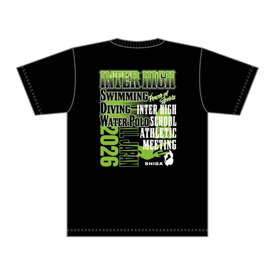 M〜LL】近畿総体2026競技名入りTシャツ【12.水泳】(黒) : インターハイ
