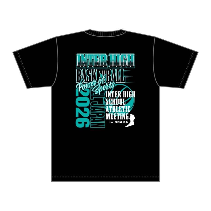 S〜LL】近畿総体2026競技名入りTシャツ【20.バスケットボール】(黒