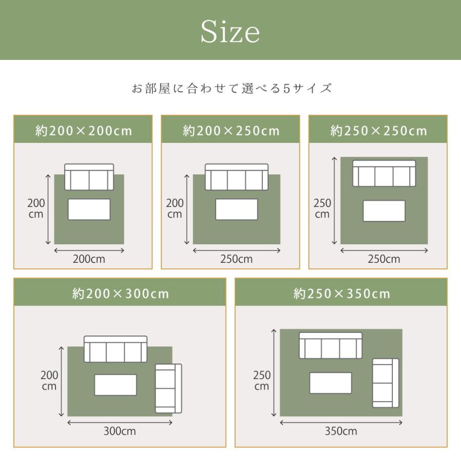 国産い草ラグ　約200×200cm 夏 ラグ い草 抗菌 防臭 カー ペット たたみ おしゃれ アクセントラグ 和モダン エンペラー 裏貼り 国産　萩原 寝ござ 御座｜interi-ya｜09