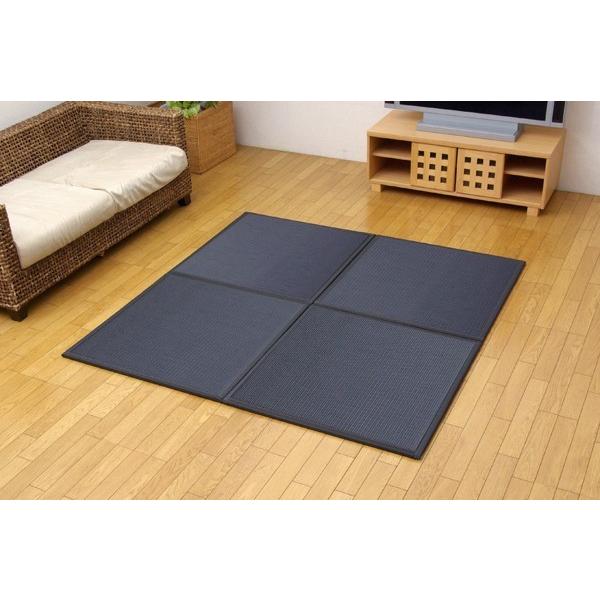 置き畳 ユニット畳 PP ポリプロピレン 軽量タイプ 水拭きできる 『スカッシュ』 ブラック 約82×82×1.7cm (９枚1セット)　約４,５帖分　　8611140