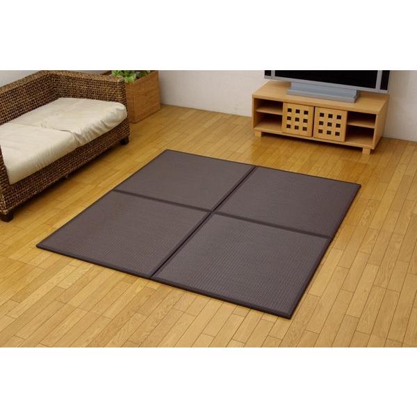 置き畳 ユニット畳 PP ポリプロピレン 軽量タイプ 水拭きできる 『スカッシュ』 ブラウン 約82×82×1.7cm (９枚1セット)　約４,５帖分　　8611240