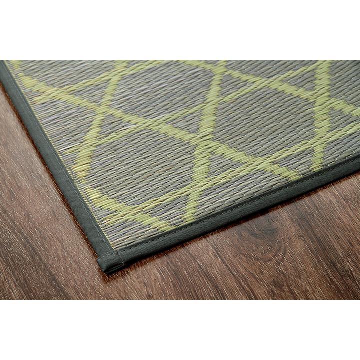 い草　キッチン マット　60ｘ180cm 幅広タイプ おしゃれ い草 畳 60&times;180cm 　グレイ　 和 モダン　８２４３５３０　籠目