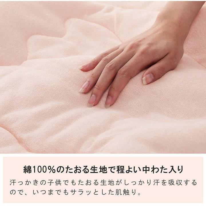 寝具 肌布団 キルトケット お昼寝 保育園 キッズ ジュニア 綿100％ 洗える 洗濯機丸洗い 優しいタオル地 80×140cm  ピンク　　1592269｜interiaititaya｜10