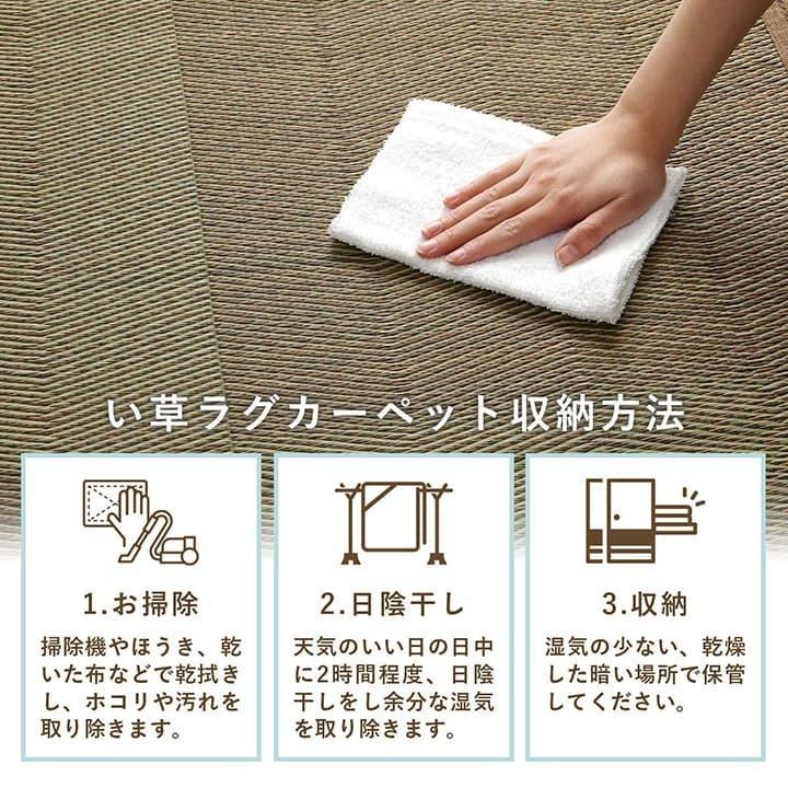 花ござ カーペット 格子柄 ナチュラル シンプル 和室 抗菌防臭 消臭  夏快適さらさら 本間８畳 (約382ｘ382cm）レイクブルー　 【増す】 ルネ　4350018
