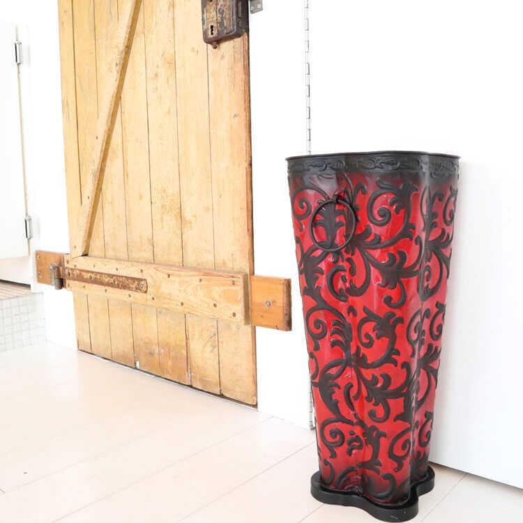 傘立て アンブレラスタンド お洒落 ワインレッド 赤 黒 派手