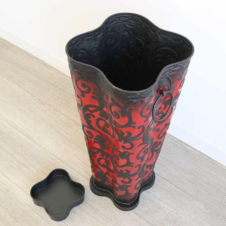 傘立て アンブレラスタンド お洒落 ワインレッド 赤 黒 派手