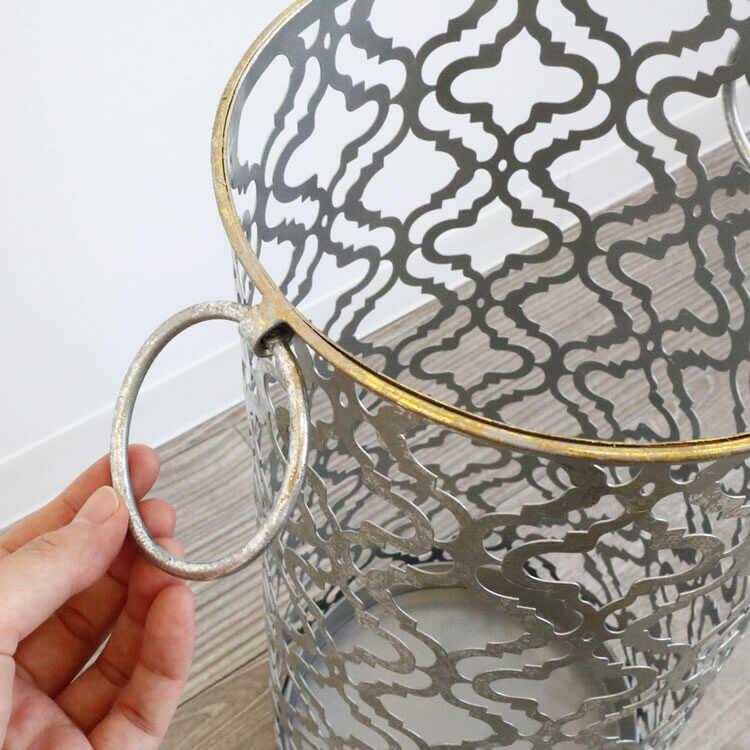 傘立て 傘たて アンブレラスタンド シルバー おしゃれ モダン アイアン 玄関 収納 取っ手 トレー付 完成品 丸 アンティーク調 頑丈 インテリア |  | 06