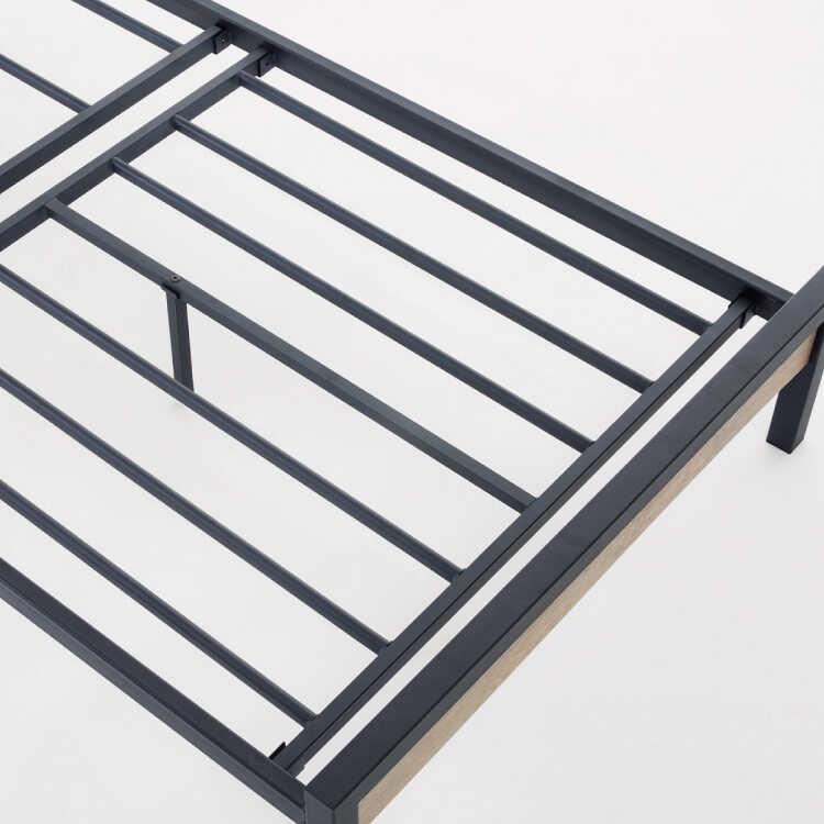 ベッド シングル おしゃれ 北欧 ヴィンテージ 木目調 スチール