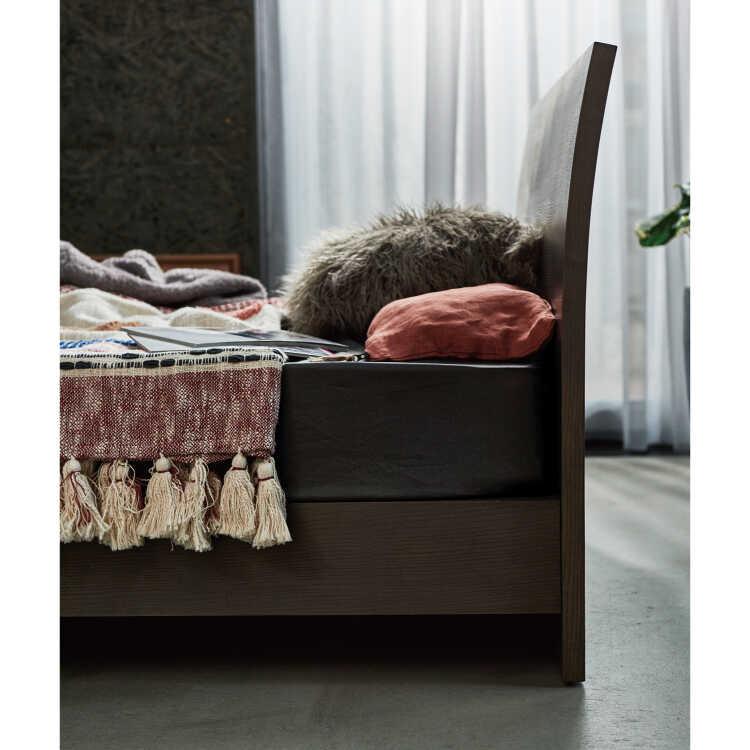 ダブルベッド ベッドフレーム ダブル オシャレ シンプル モダン 北欧 天然木 アッシュ スチール かっこいい インテリア グレー ダーク