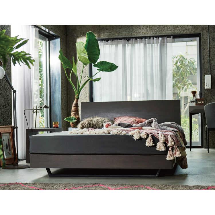 ダブルベッド ベッドフレーム ダブル オシャレ シンプル モダン 北欧 天然木 アッシュ スチール かっこいい インテリア グレー ダーク