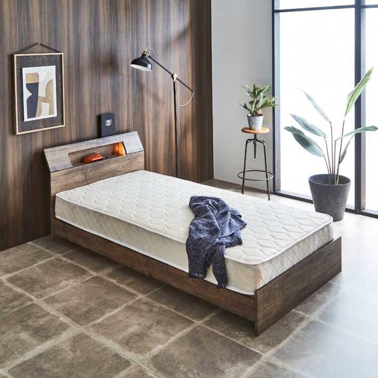 アンティーク　シングルベット　マットレス 照明二個付き アンティーク シングルベット マットレス 照明二個付き