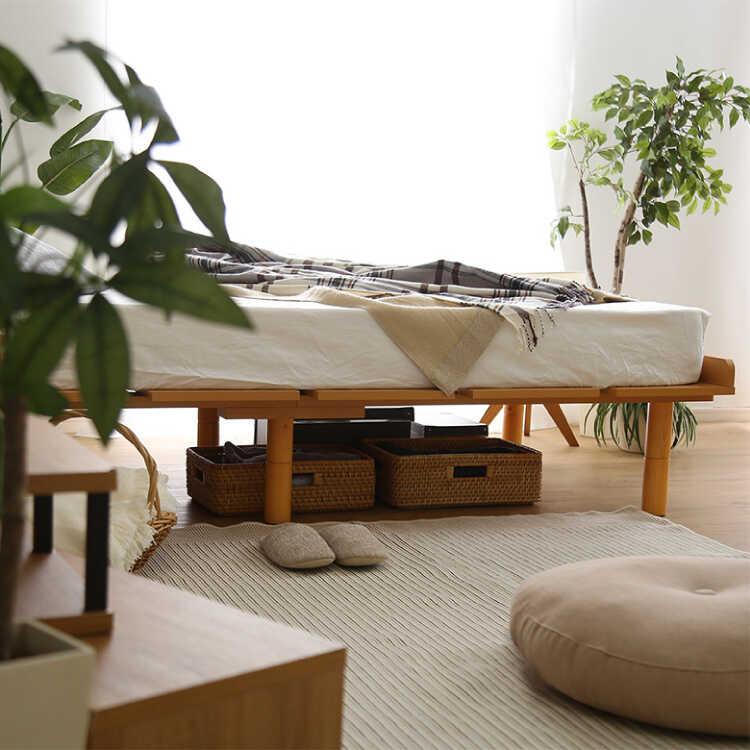 ベッド シングルベッド すのこ ヘッドレス ナチュラル ベッドフレーム