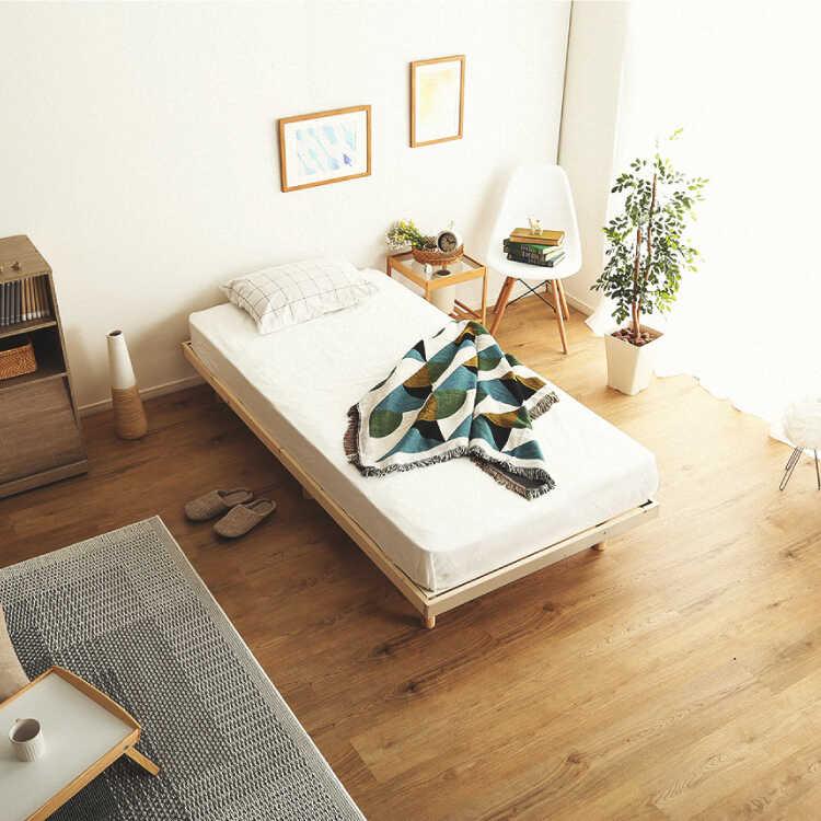 ベッド セミダブルベッド すのこ 高さ調節 脚付き 頑丈 ナチュラル