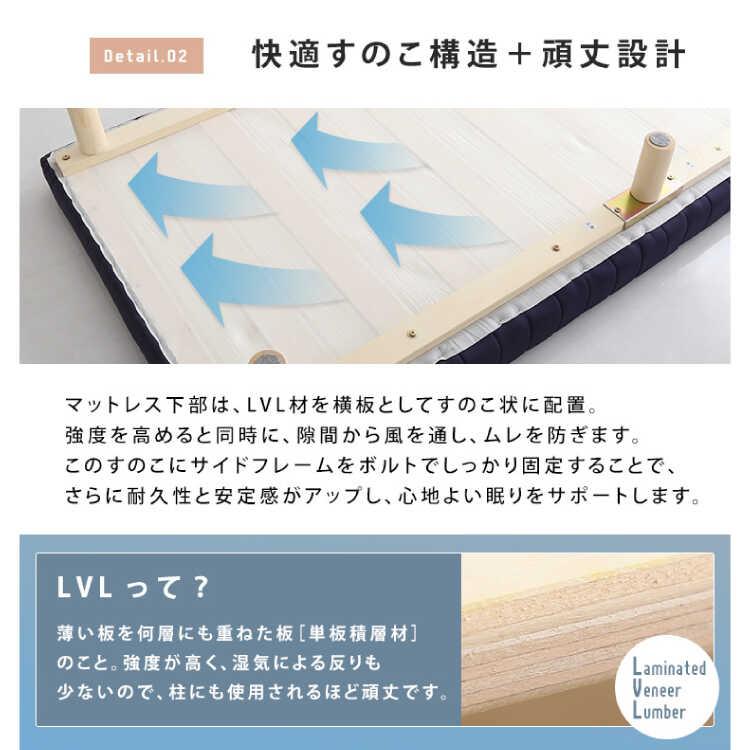 ベッド セミダブルベッド 脚付きマットレス ヘッドレス  白色  ホワイト すのこ 高反発 マットレス 圧縮梱包 コンパクト 脚付き ベッドフレーム |  | 05