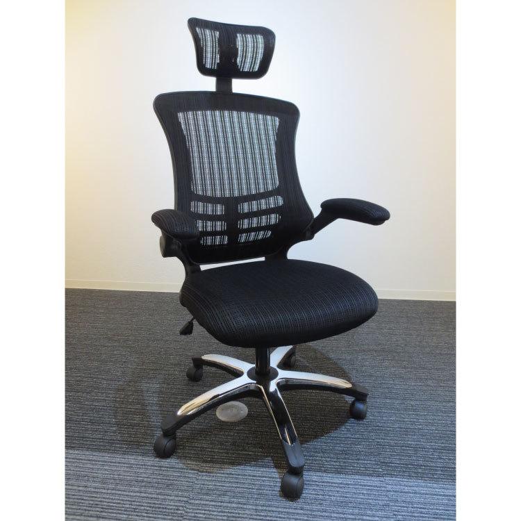 オフィスチェア デスクチェア アーム可動式 メッシュ張り キャスター脚