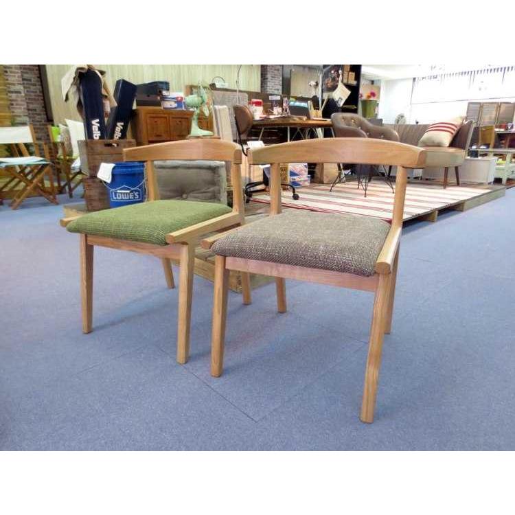 天然木アッシュ＆布ファブリック製・ダイニングチェア（完成品