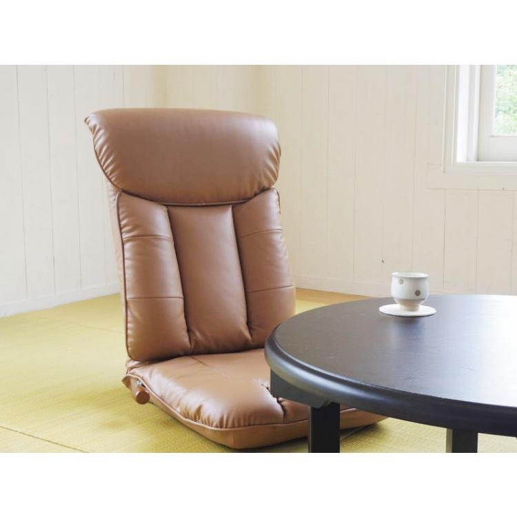 座椅子 薄型 こたつ対応 幅55cm レバー式リクライニング 肘なし 合皮 合成皮革 和室 和風 洋風 シンプル ハイバック フロアチェア 日本製 完成品 |  | 05