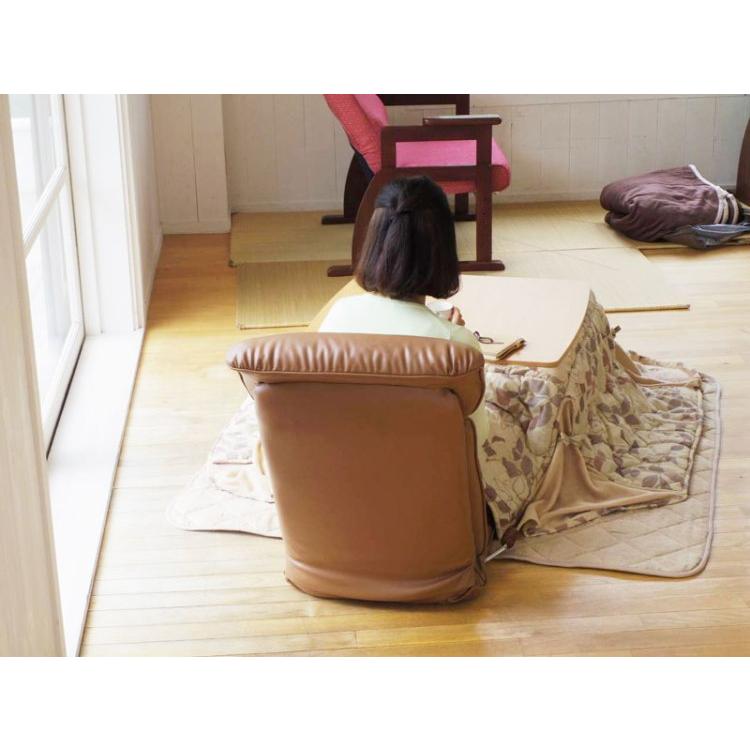 座椅子 薄型 こたつ対応 幅55cm レバー式リクライニング 肘なし 合皮 合成皮革 和室 和風 洋風 シンプル ハイバック フロアチェア 日本製 完成品 |  | 06